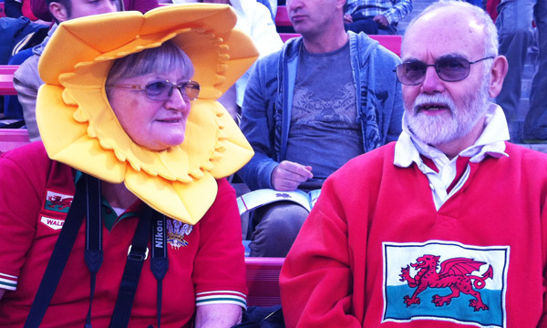Roger and Val Johnson flew in from Wales to support their home team. 