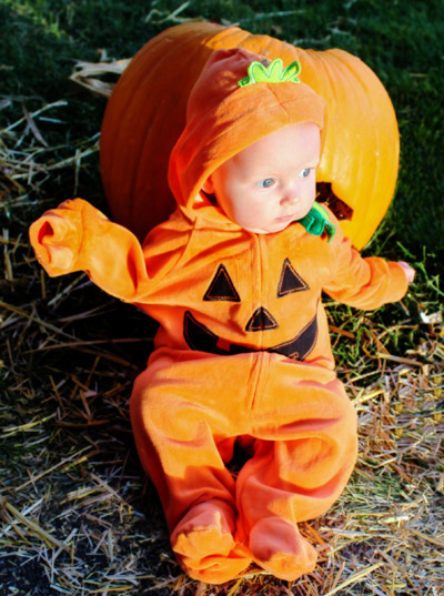 Three-month-old Skyla Winters is the cutest jack-o’-lantern at the Pumpkin Walk. (Jaesea Gatherum photo)